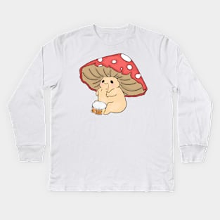 Funky Fungi Drum Kids Long Sleeve T-Shirt